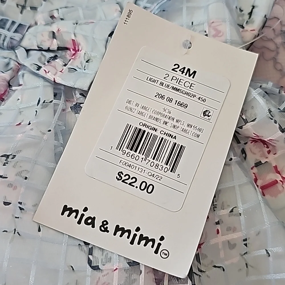 Mia & Mimi Blue Floral Organza Dress Baby Girl